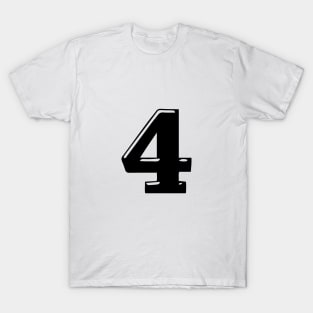 Number 4 in 3d font text style T-Shirt